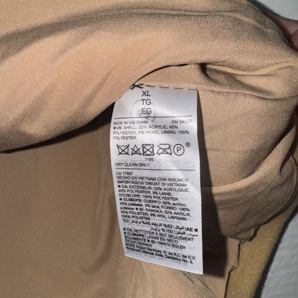 Old Navy Womens Pea Coat Soft Wool Blend Jacket Khaki Color Sz XL - Picture 11 of 14